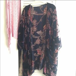 Brandy Melville Blue Velvet Kimono
